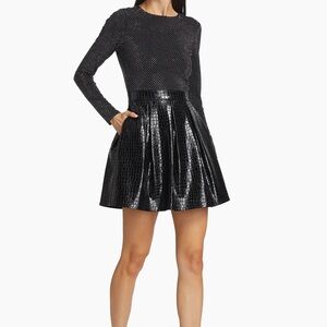 Alice + Olivia Faux Leather Minidress